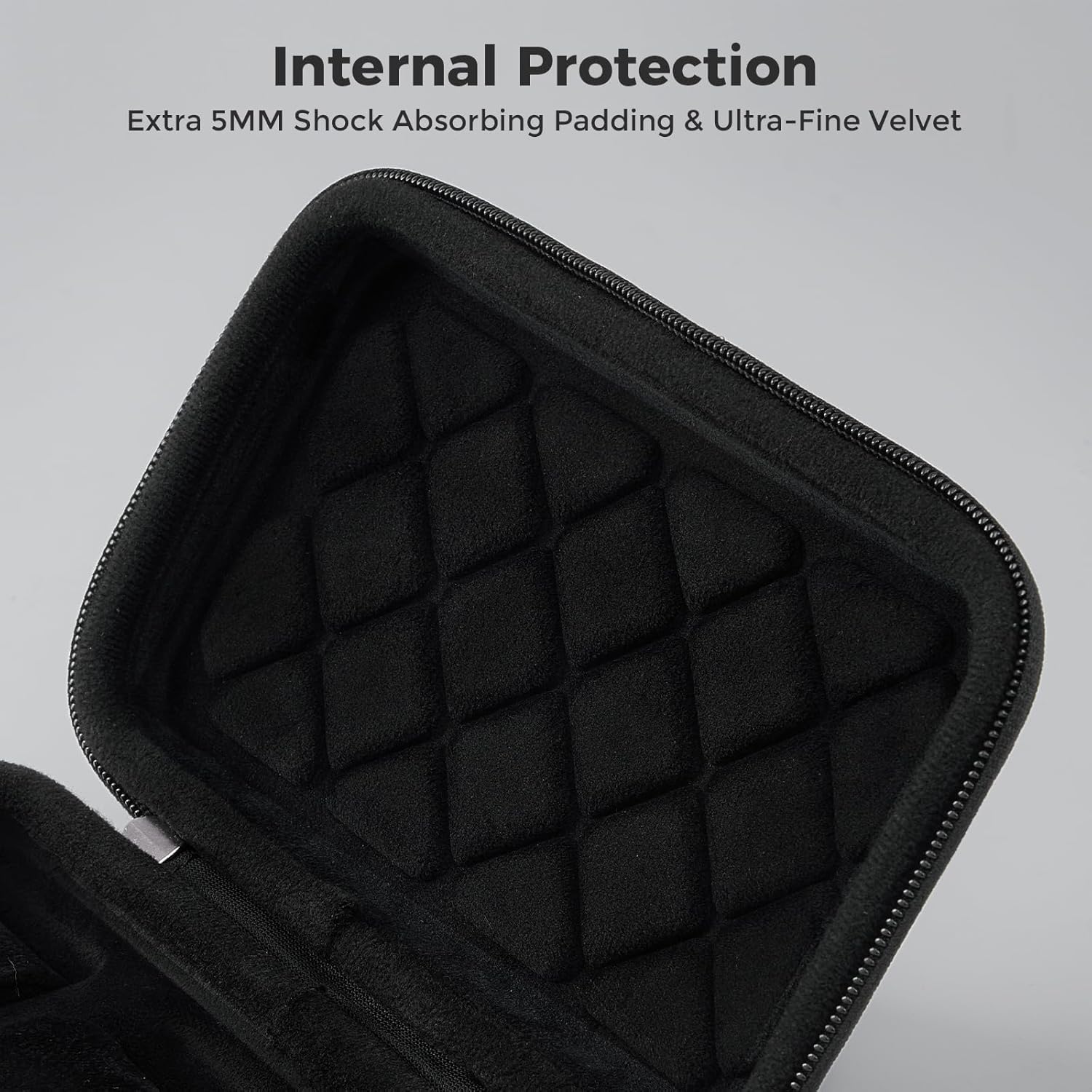 ProCase Travel Watch Case, 3 Slots Hard Shell Storage Box for Watch Bracelet Accessories, Zippered Organizer Bag Valentine's Gift for Women Men -Black