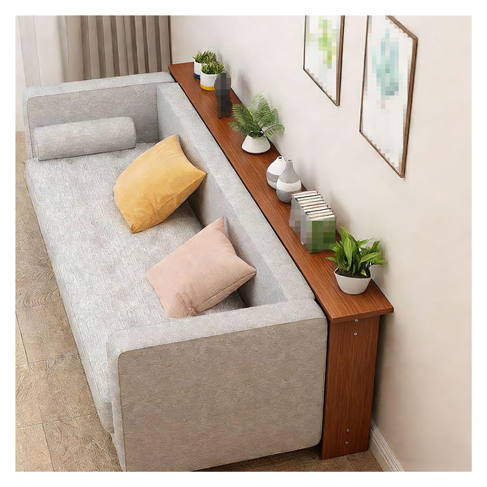 ZJKXJH Skinny Behind Couch Table Skinny Behind Couch Tables, Narrow Entryway Table, Console Table for Entryway Hallway Couch Behind Sofa, Small Spaces, Easy Install(Brown,90x20x65cm/35.4x7.9x25.6in)