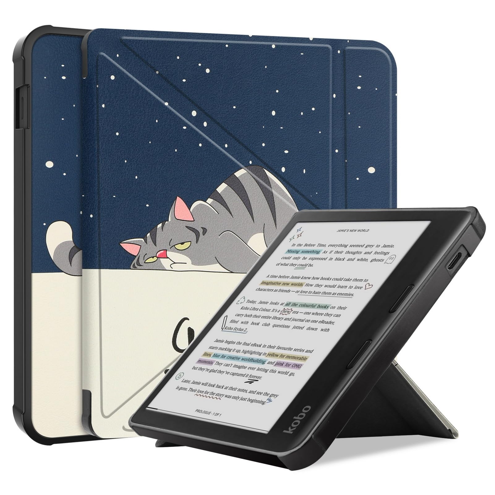 DWaybox Case For Kobo Libra Colour 7.0 Inch 2024 Released,With Auto Sleep/Wake,Soft Tpu Matte Back Cover,Slim Lightweight Origami Shell Protective Smart Cover -Cat,Multicolor (B0D3F7J55H) Amazon Price History, Amazon Price Tracker