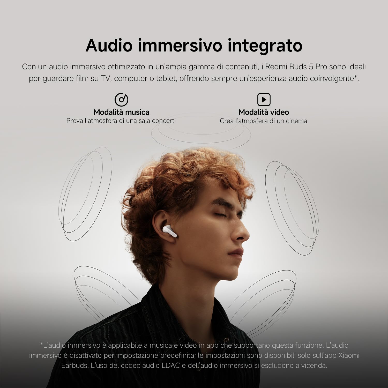 XIAOMI Redmi Buds 5 Pro, cuffie con riduzione del rumore, fino a 38 ore di autonomia, Suono spaziale immersivo, Nuovo Design, Nero | Driver coassiali duali personalizzati, Hi-Res Audio e LDAC, ANC 55dB, IP54
