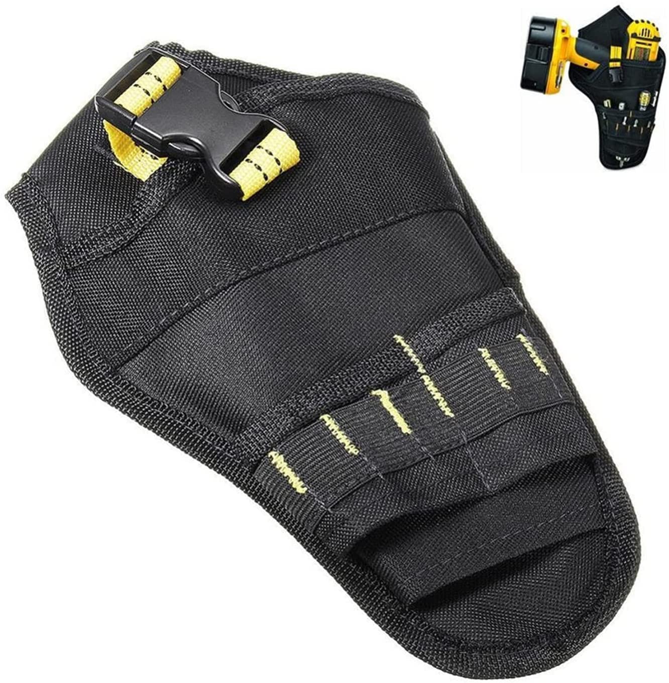 Portable Heavy Duty Drill Holster Sac à outils pour électricien Perceuse Mandrin Poche de rangement pour perceuse sans fil Sac à outils professionnel Le stockage des outils est pratique pour le trav