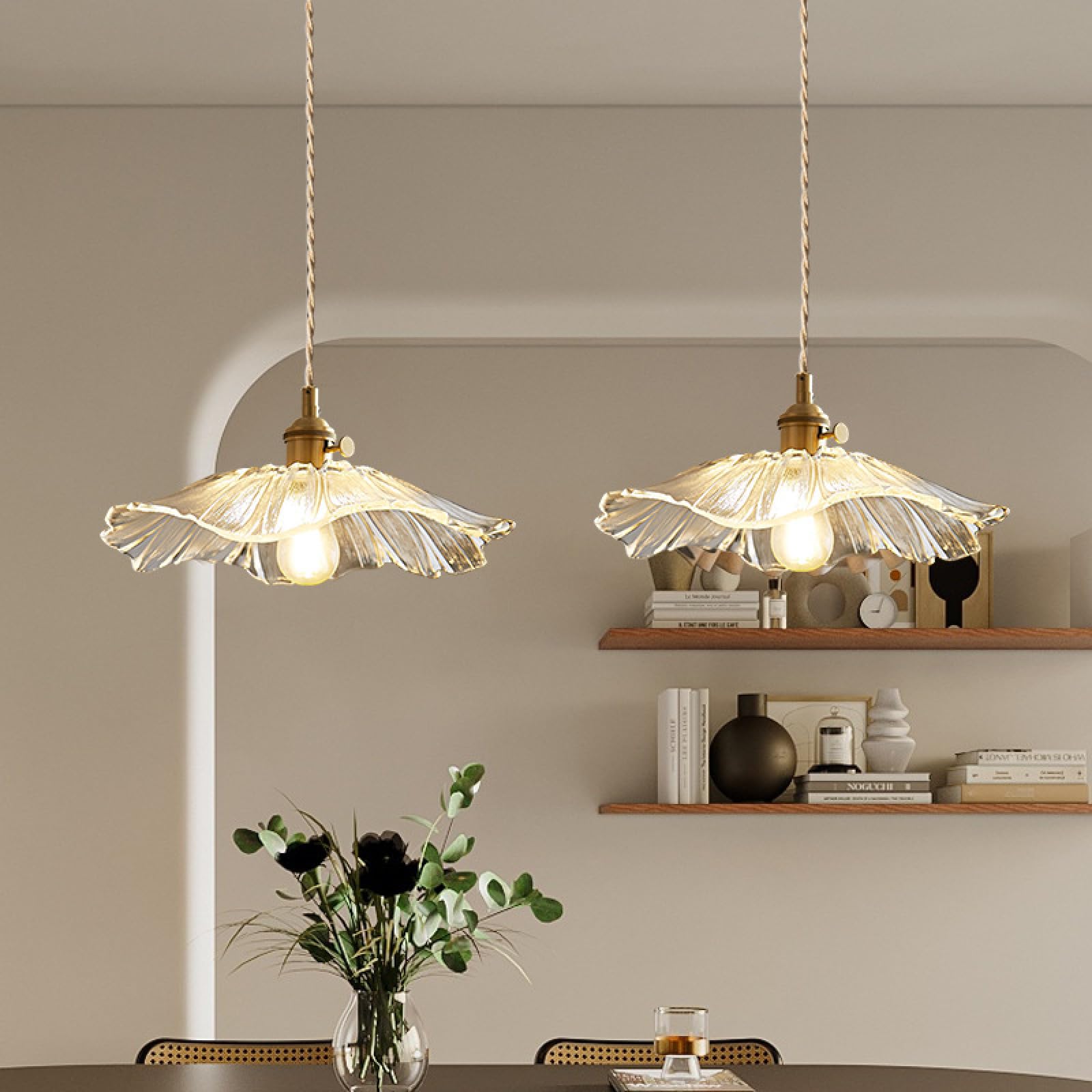 Lámpara colgante de Cristal Edison, lámpara colgante de techo, lámpara colgante Decorativa E27 con portalámparas de latón, pantalla de Cristal, lámpara colgante Estilo Loft, Sala