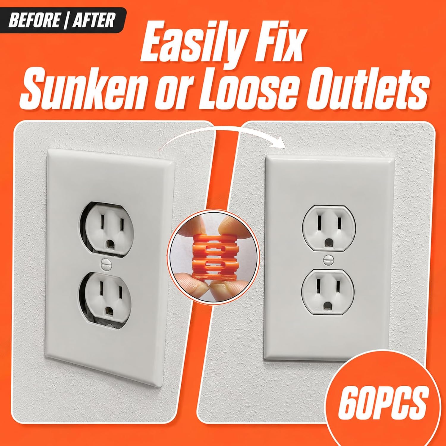 Upitry Outlet Spacers for Electrical Box: 60Pcs Stackable Extender Shims