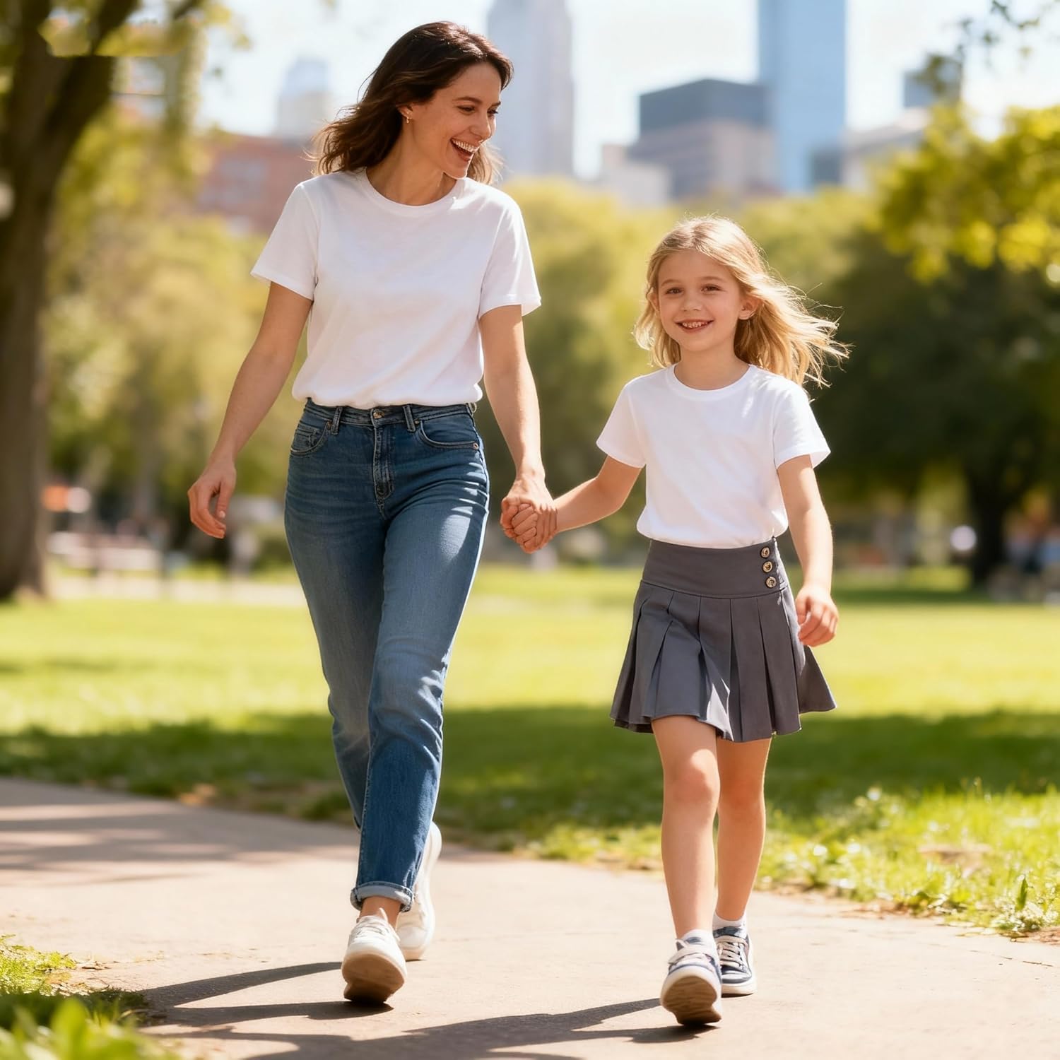 Bienzoe Girls School Uniform Skirt: Kids Adjustable Waist Pleated Dance Skort - Image 4