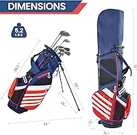 Vista 2 de Bolsa de Soporte de Golf, Ligera con Divisores Superiores de 14 Compartimentos, Bolsa de Transporte de Golf con 8 Bolsillos, Bolsa de Golf