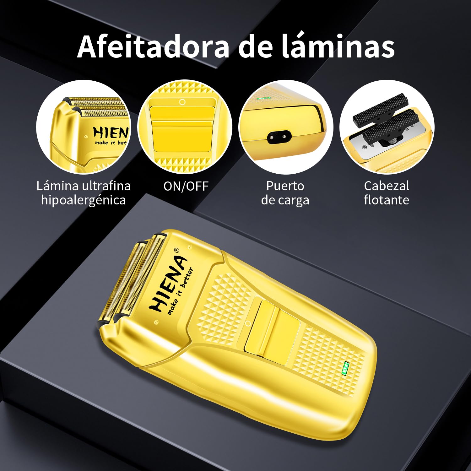 HIENA PRO Kit Barbería 3 en 1 para Hombre, Maquina de Cortar Pelo Hombre, Recortadora de Barba y Máquina de Afeitar con Pantalla LED - Inalámbrico, Accesorios y Funda Incluidos