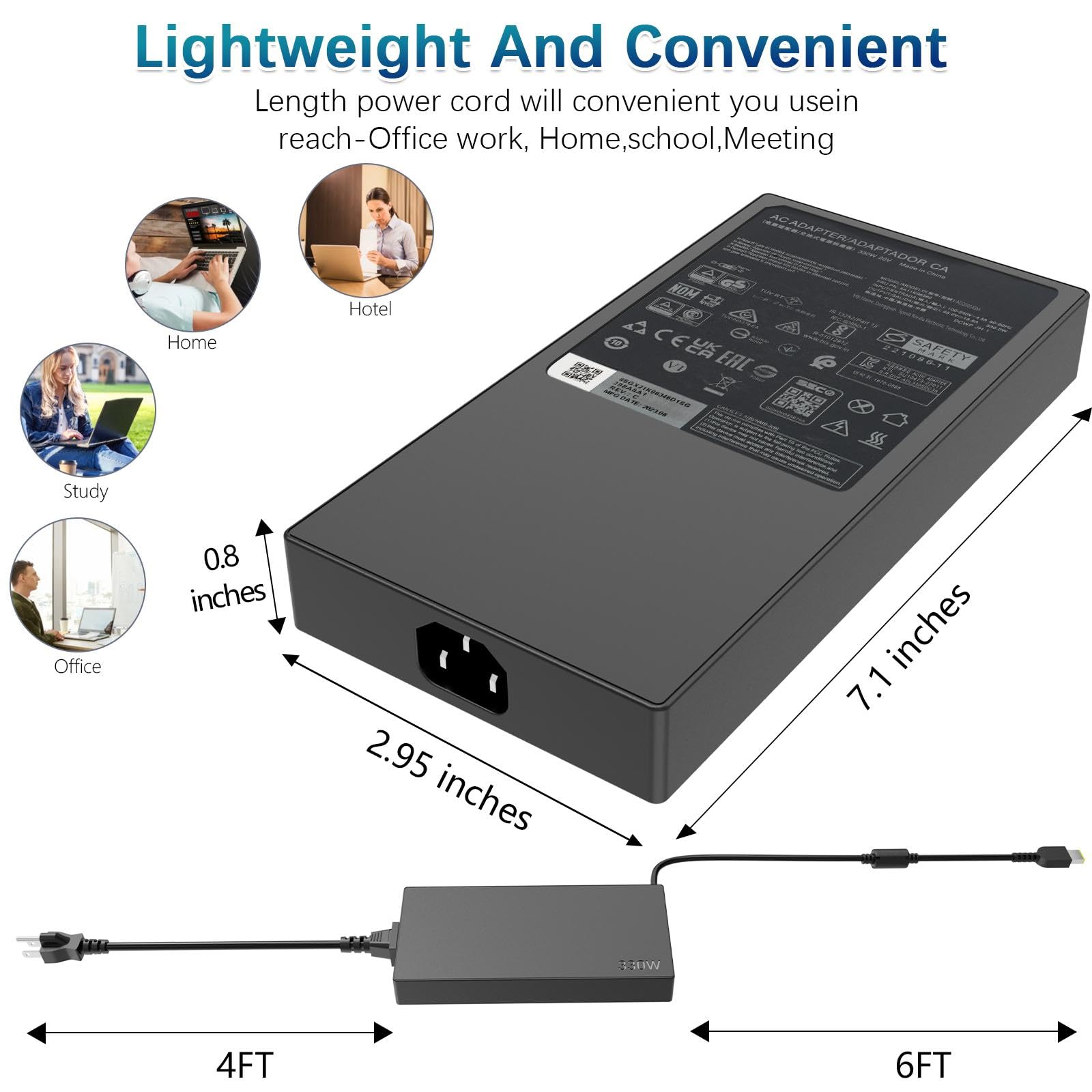 Amazon.com: 330W 16.5A 20V AC Charger for Lenov Legion Y9000 R9000