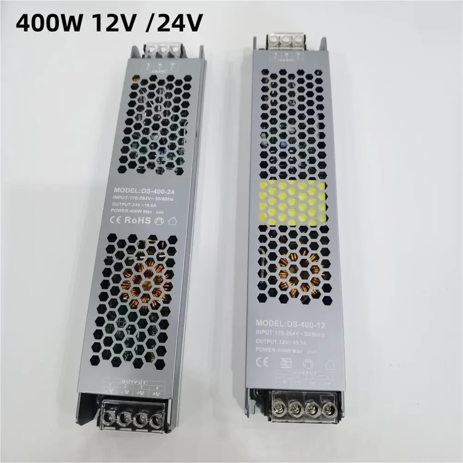 Fuente de alimentación de 12 V, 24 V, 60 W, 100 W, 200 W, 300 W, 400 W, 110 V, 220 V, 230 V CA a 12 V, 24 V CC, controlador de tira LED, transformador de iluminación.(DC 12V,300W)