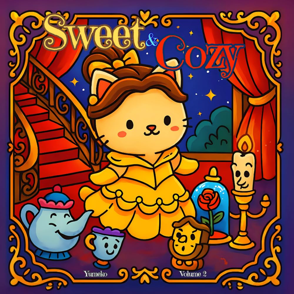 Sweet & Cozy Coloring Book, volume 2: A World of Little Princesses, Cozy Coloring Book for Adults