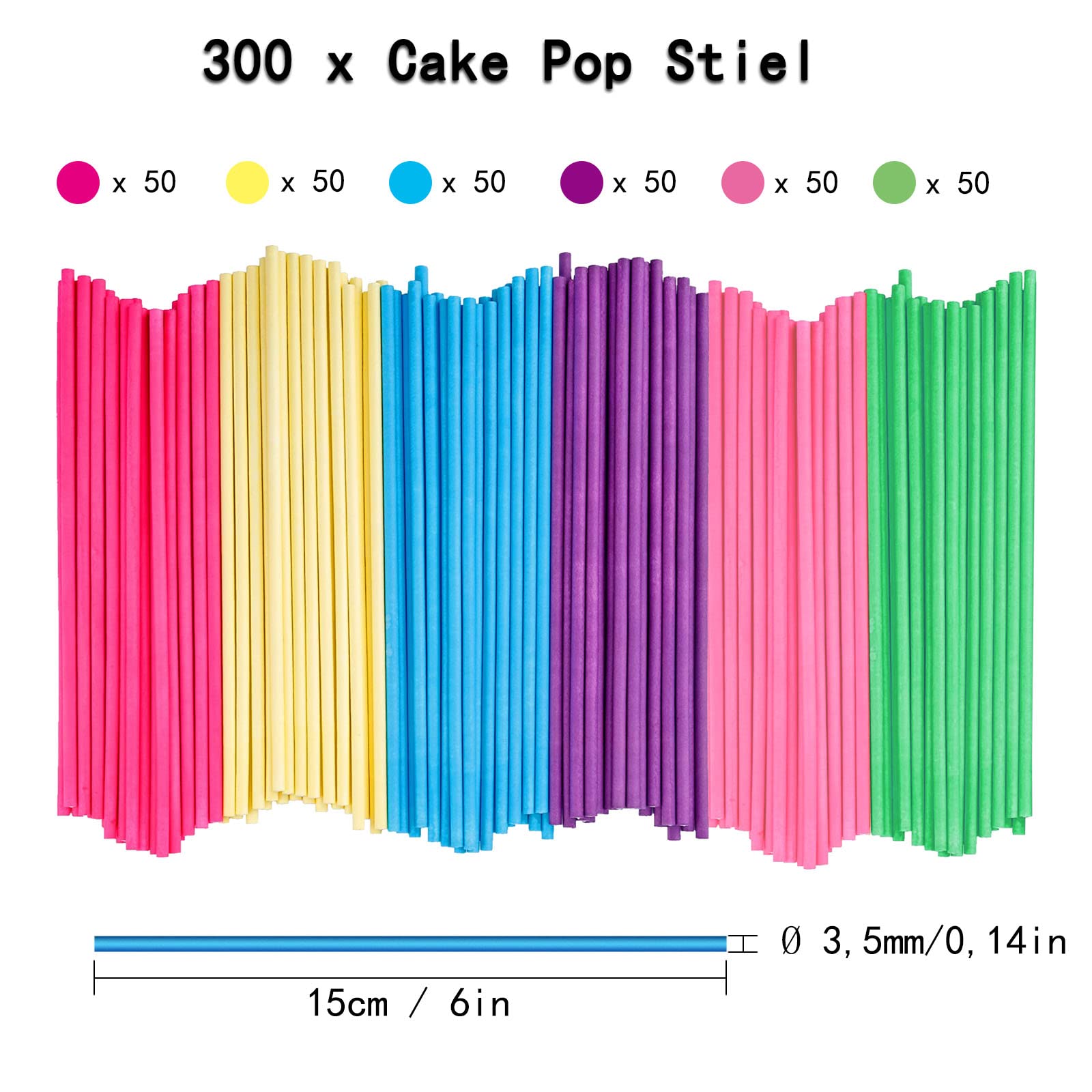 Palitos Lollipop 15 cm Cake Pop - Palos para Repostería, Pasteles y Chocolates