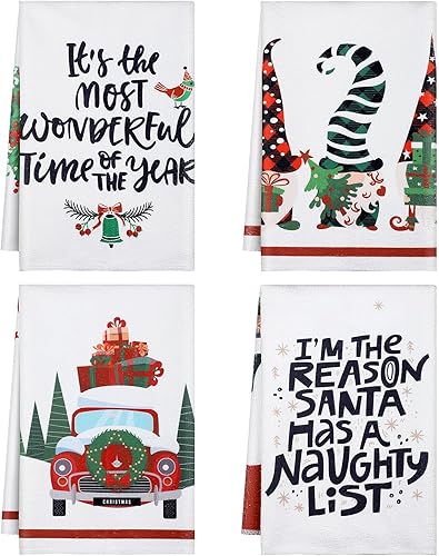 Honoson 4 toallas de cocina ultra absorbentes, suaves, de secado rápido, paño de limpieza de poliéster para lavar platos, secar platos, cocina,