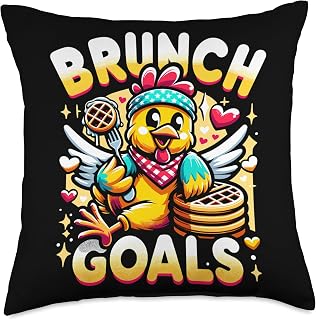 Chicken and Waffles Breakfast Southern Cuisine Waffle Lover Throw Pillow