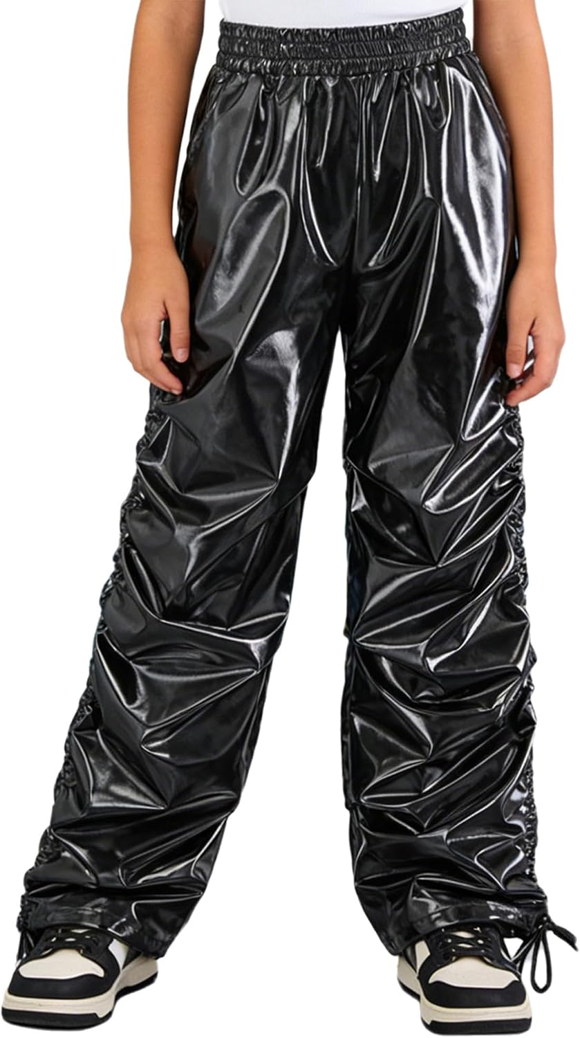 Shinsto Boys Metallic Dance Pants Hip Hop Joggers Streetwear Cha-cha Competitions Performance Wear