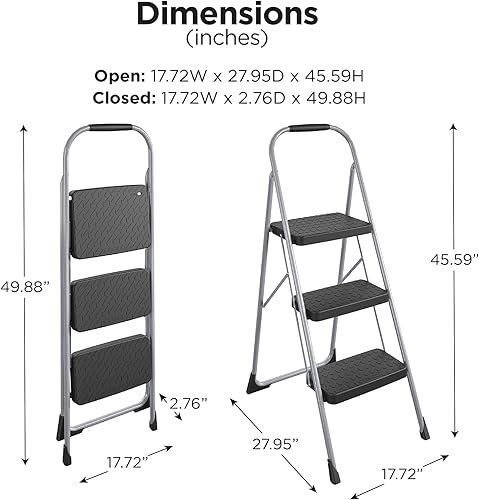 Miniatura 23 de Cosco 11408PBL1E Taburete plegable de tres escalones grandes con empuñadura de goma, platino y OXO Good Grips - Ensaladera grande