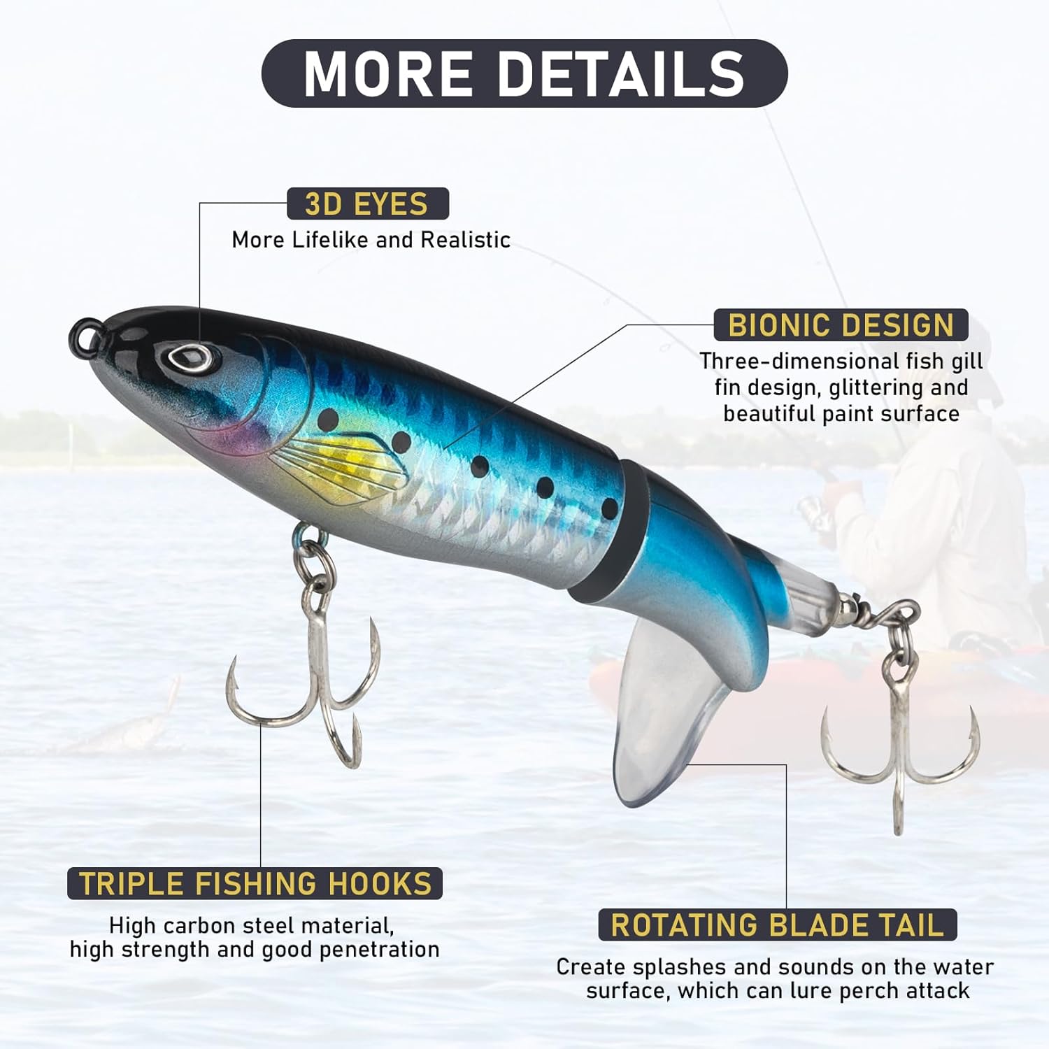 THKFISH Fishing Gift 19PCS Fishing Lures Kit Tackle Box Freshwater Catch All Fishing Kit for Bass, Trout, Crappie, Bluegill, Perch, Sunfish, Catfish, Perfect Fishing Lures Set for Men, Teens, Adults