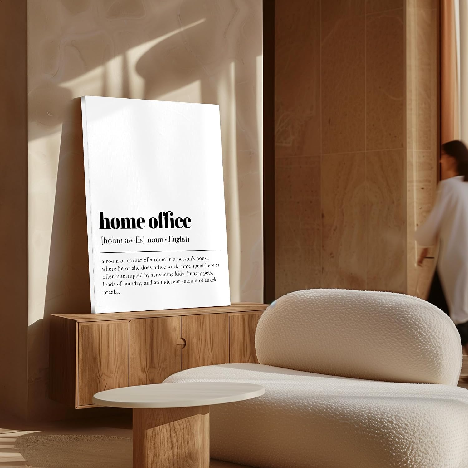 Poster Master Typography Canvas - Definition of Home Office Print - Dictionary Art - Minimal Gift for Boss & Colleagues - Funny Wall Decor for Office, Workplace or Dorm - 8x10 STRETCHED Canvas