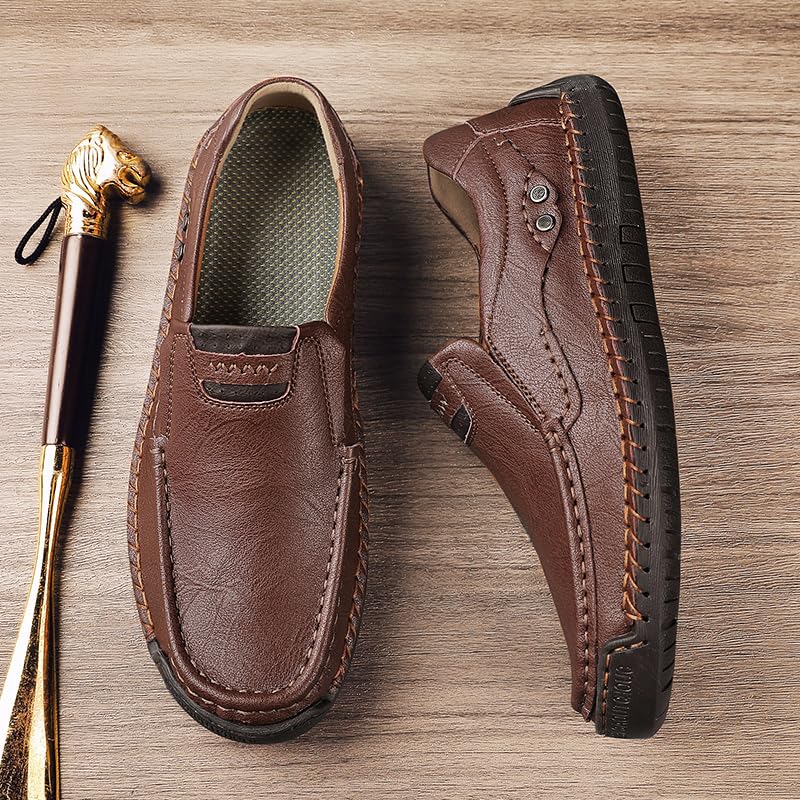 Men's Casual Leather Loafers Shoes Slip On Dress Shoes Walking Driving Moccasins2