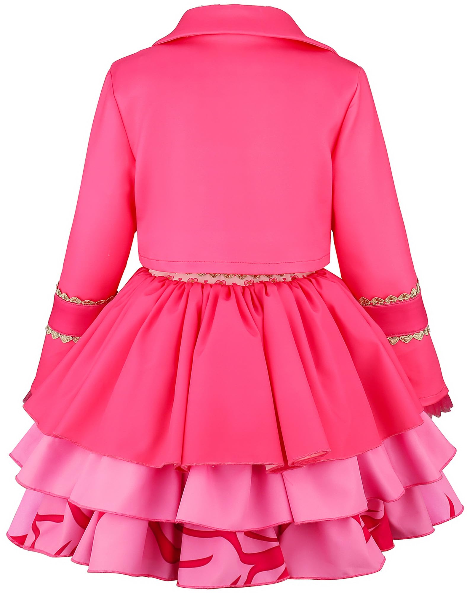Déguisement Pink Fille Cosplay Wonderland Pink Princesse Set Rose Veste Robe et Sac Ceinture pour Carnaval Halloween Fête Anniversaire Masquerade Costume 100-150