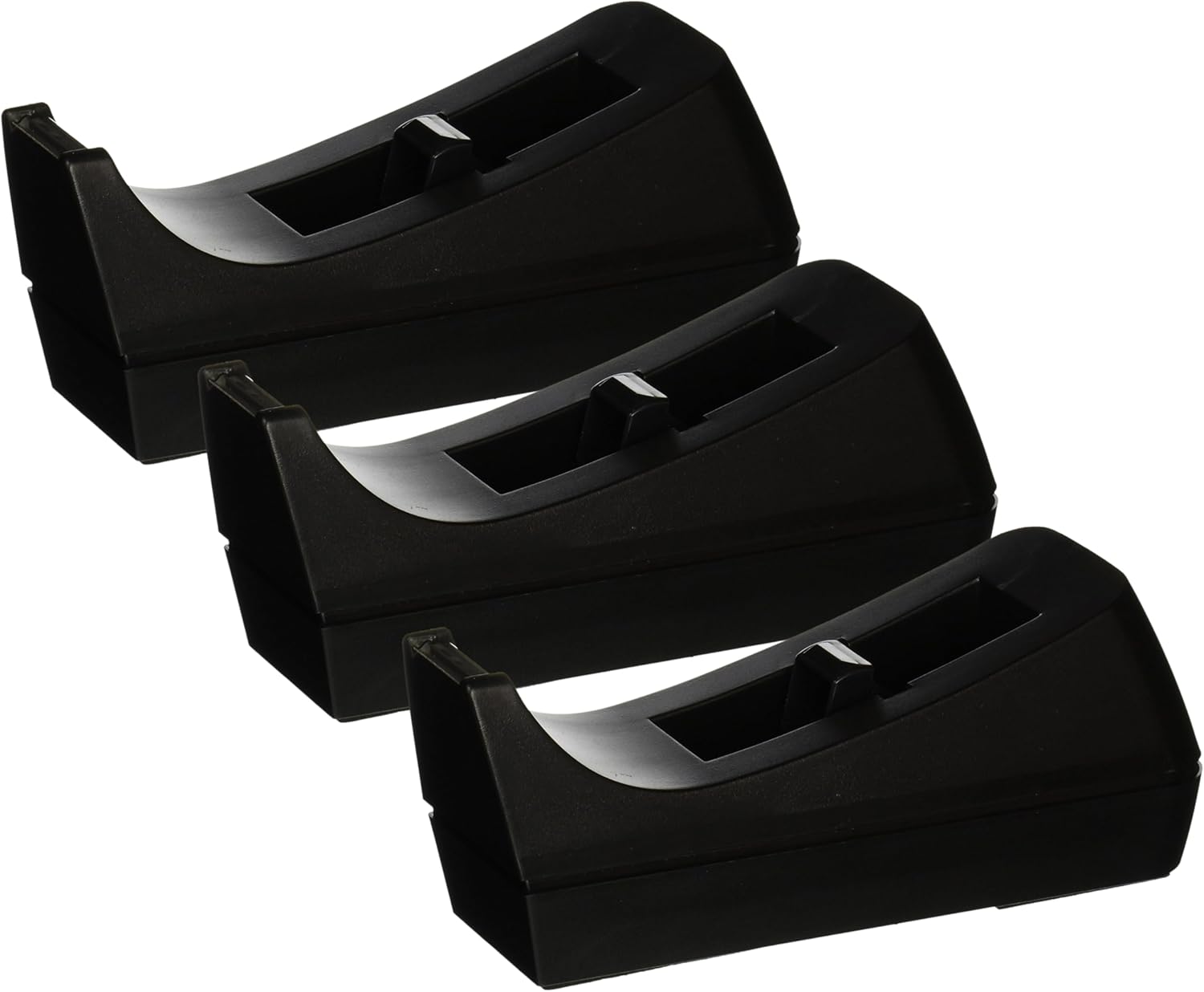 Business Source Standard Desktop Tape Dispenser, Black, 1 in (BSN32954) (Pack of 3)