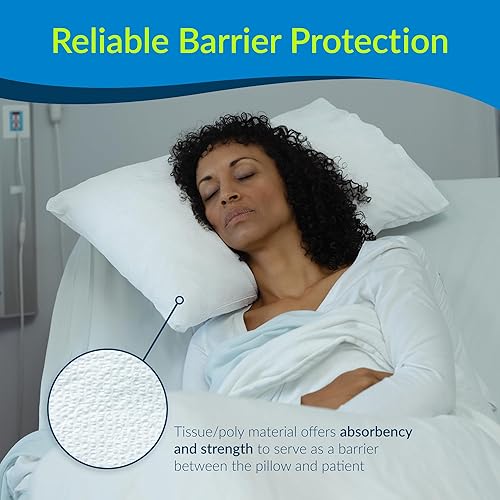 Miniatura 5 de TIDI 919365 Fundas de almohada desechables, blancas, 21 pulgadas de ancho x 30 pulgadas de largo (paquete de 100) - Fundas de almohada de un solo