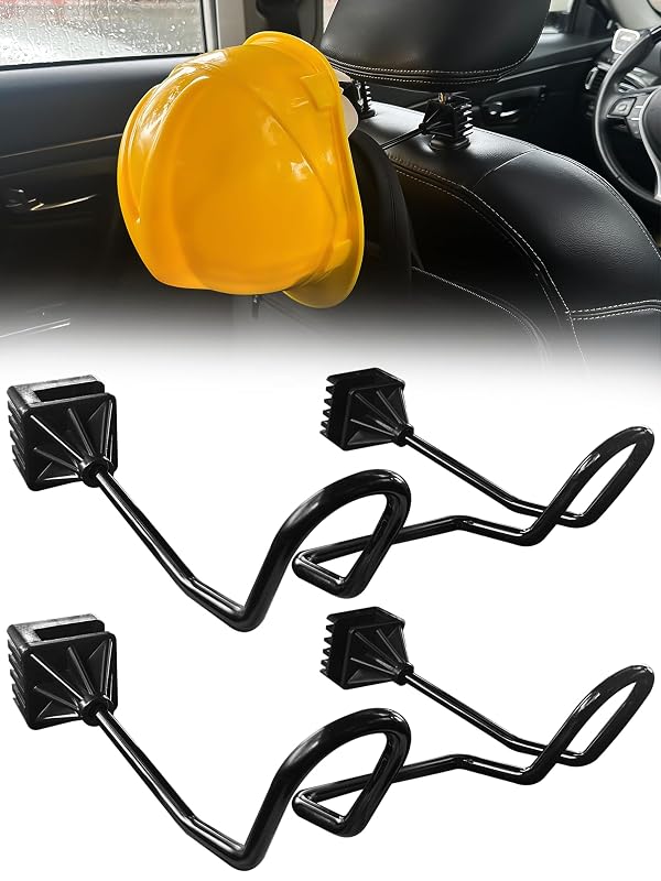 Kit com 2 suportes metálicos para capacete e objetos no encosto de cabeça, gancho duplo, Xhwlgbal, modelo hji-786