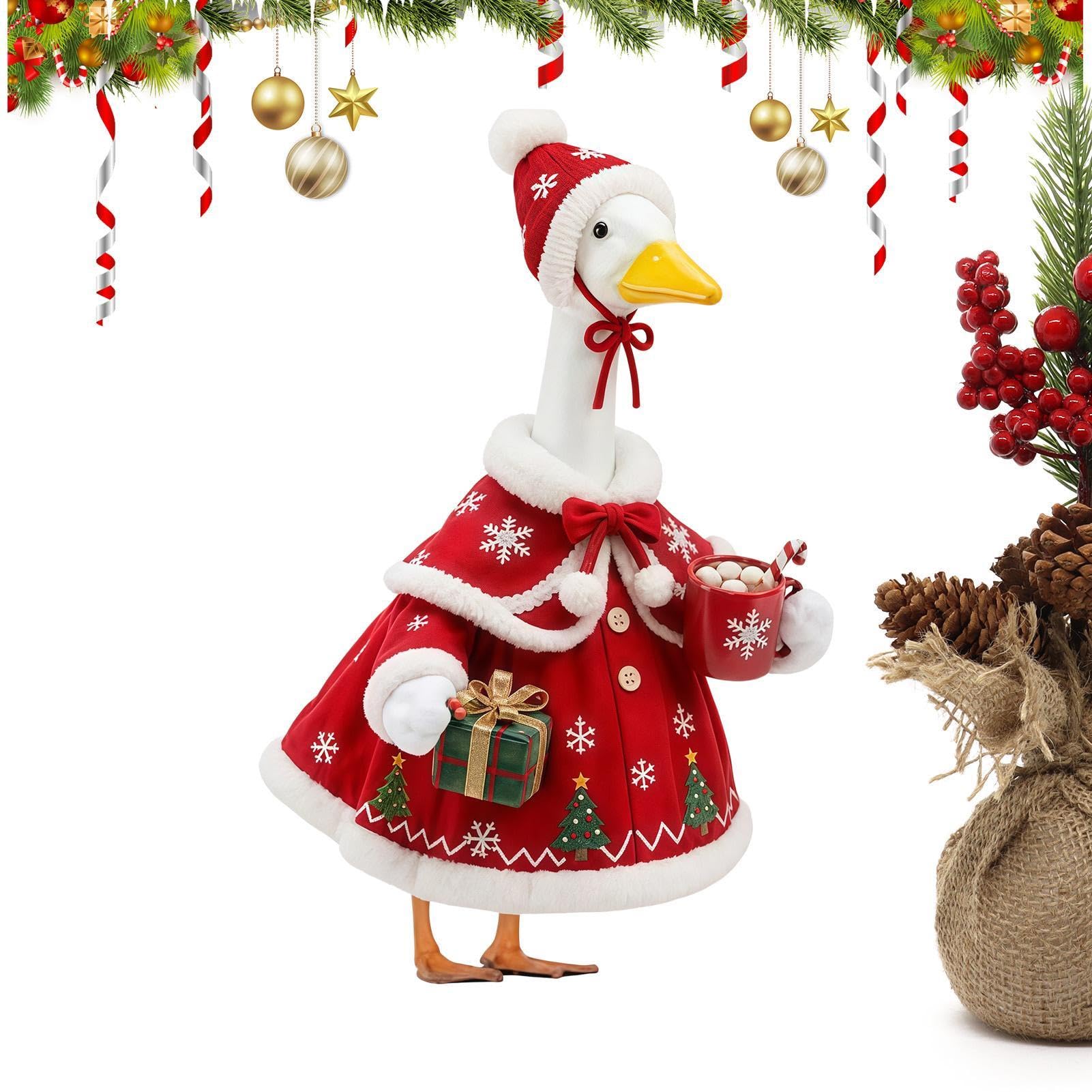 Front Porch Goose Outfits Christmas Holiday Statue Dress Costume