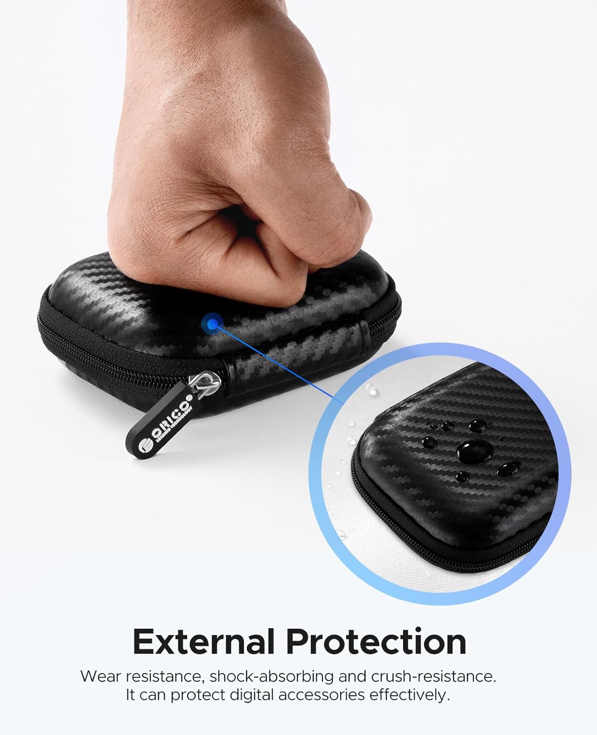 ORICO 1TB Magnetic Portable SSD Up to 460MB/s, USB C&A 2 in 1 Cable, External Solid State Drive + Portable Protection Case for External SSD Hard Drive K5PLUS