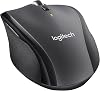 ماوس Logitech M705 Marathon اللاسلكي، مراقبة بصرية بدقة 1000 نقطة في البوصة، جهاز استقبال موحد، تمرير عالي السرعة، عمر بطارية 3 سنوات، مسافة استخدام 10 أمتار، أسود