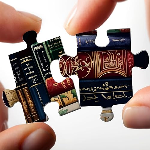 Miniatura 4 de Rompecabezas de biblioteca vintage de 1000 piezas para adultos, libros divertidos, rompecabezas de pintura desafiante, rompecabezas de arte estético
