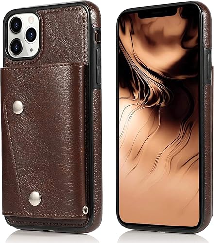 Miniatura 2 de LUVI Funda para iPhone 11 Pro Max con correa para el cuello, correa cruzada, correa de muñeca, funda protectora con ranura para tarjeta de crédito,