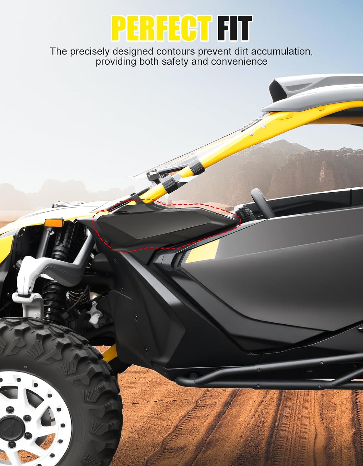 LH Front Cage Panel Side Gas Cap Cover for Can-Am Maverick R, Lateral Gas Cap Cover Left Front Side Cage Panel for Can-Am Maverick R MAX X RS 2024+ Models Accessories, Replace #705017027