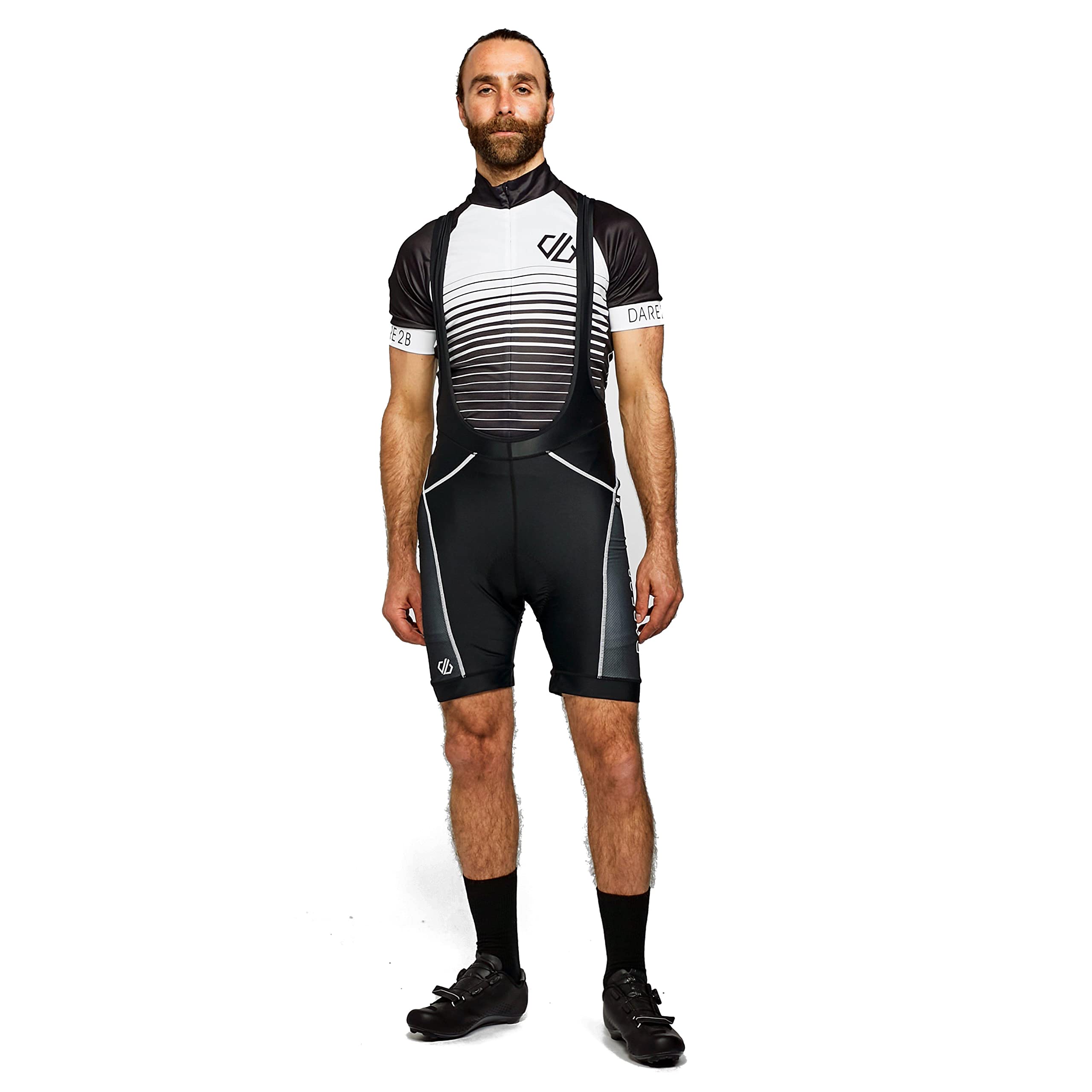 Dare 2bMen's Ecliptic Lightweight Quick Drying Stretch Reflective Detail Moisture And Bacteria Control Bibbed Short Cycle Shorts