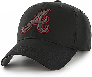 Officially Licensed Atlanta Baseball Black MVP Hat Classic Edition Home Team Logo Adjustable Embroidered Structured Cap