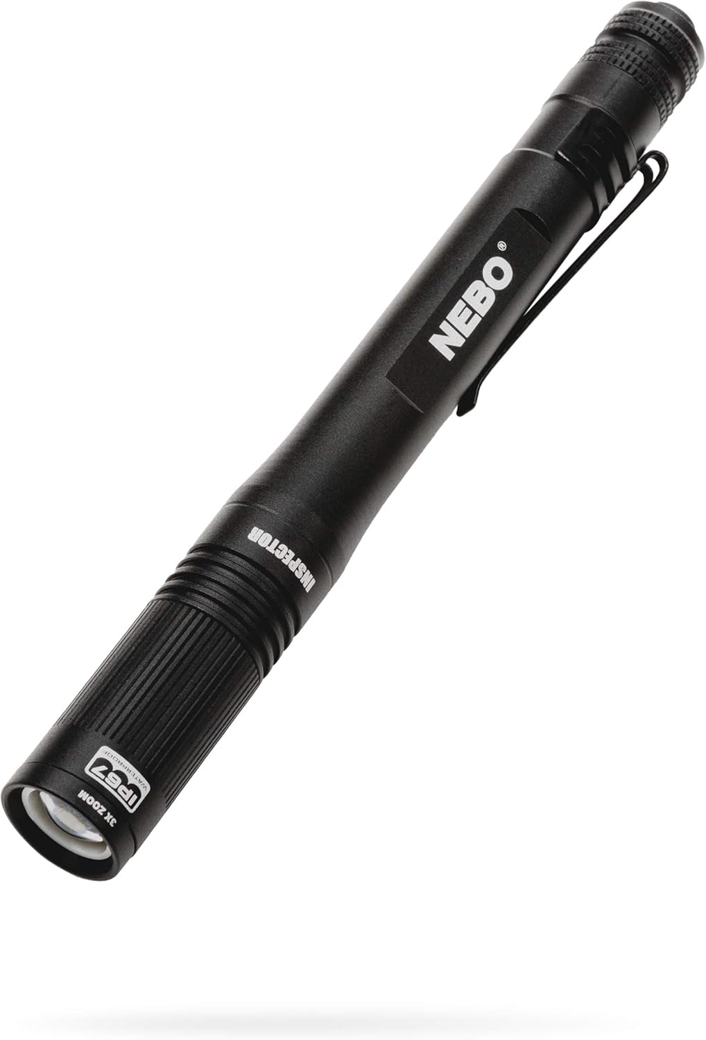 6713 NEBO INSPECTOR 180 lumen waterproof pocket stylus pen light with clip for compact EDC,Black