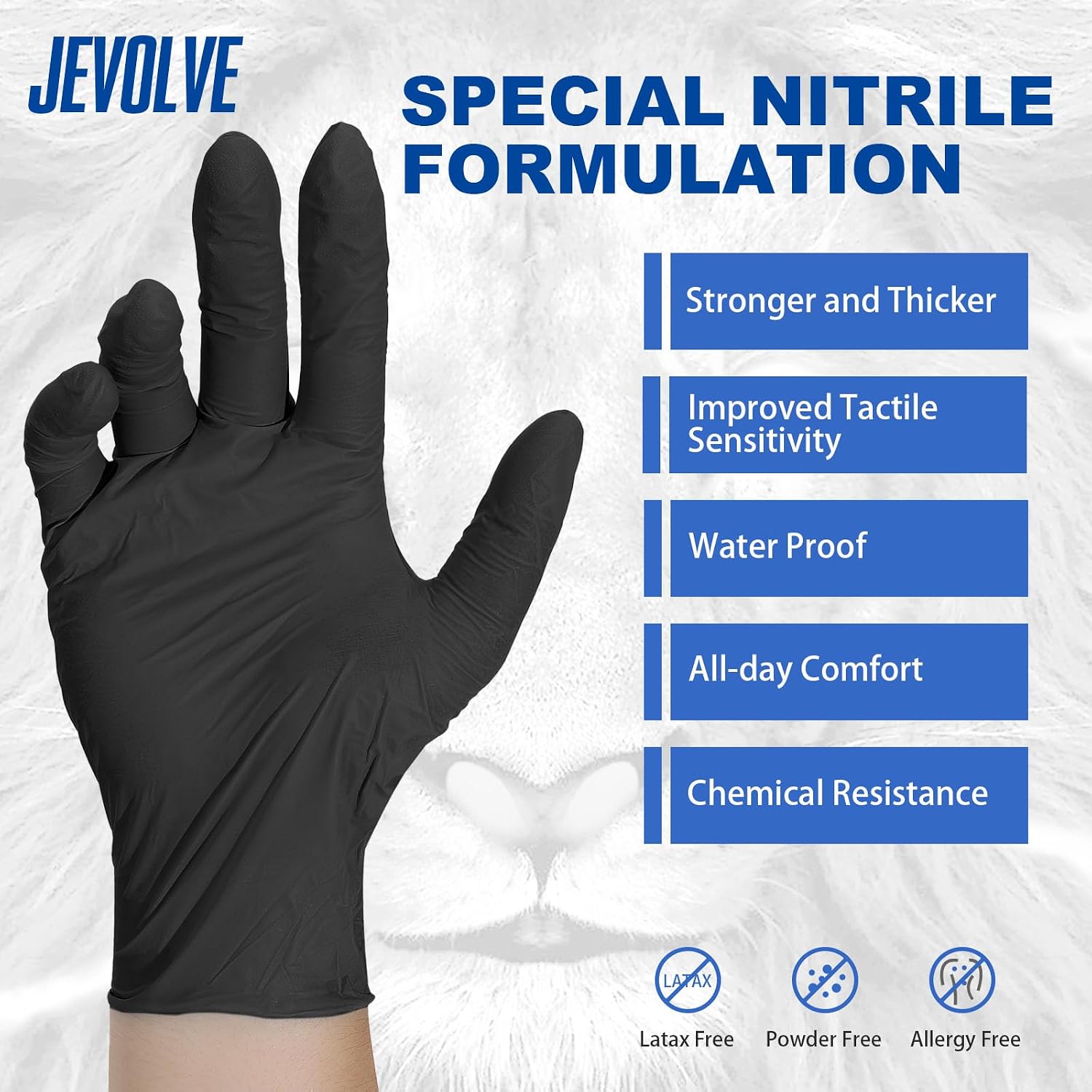 500 Pcs Dental Grade Leone Nitrile Gloves | 4.0G Finger Tips Texture Latex Powder-Free Professional Glove | Black - Large