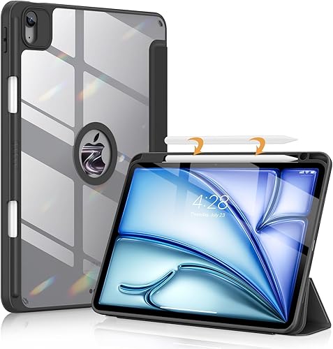 Soke Funda para iPad Air (54 generación, 20222020), iPad Pro de 11 pulgadas con soporte para lápices, apagado y encendido automático+protección de