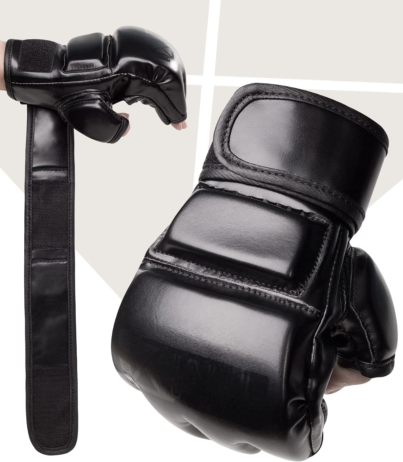 YMX BOXING MMA Gloves, Half Mitts for UFC, Mixed Martial Arts Traning, Open Palm