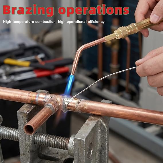 Oxy Acetylene Kit Gas Welding Torch Set with 4L Oxygen & 2L Acetylene Tanks, Portable Cutting Torch Kit Complete for Brazing Soldering Metal Fabrication Car Repair - Professional Welding Eq