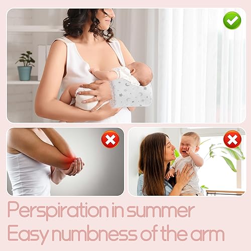 Miniatura 7 de ROYALAY Almohada de brazo para alimentar al bebé, almohadas de algodón suave para lactancia materna, reposacabezas disponible de doble cara para