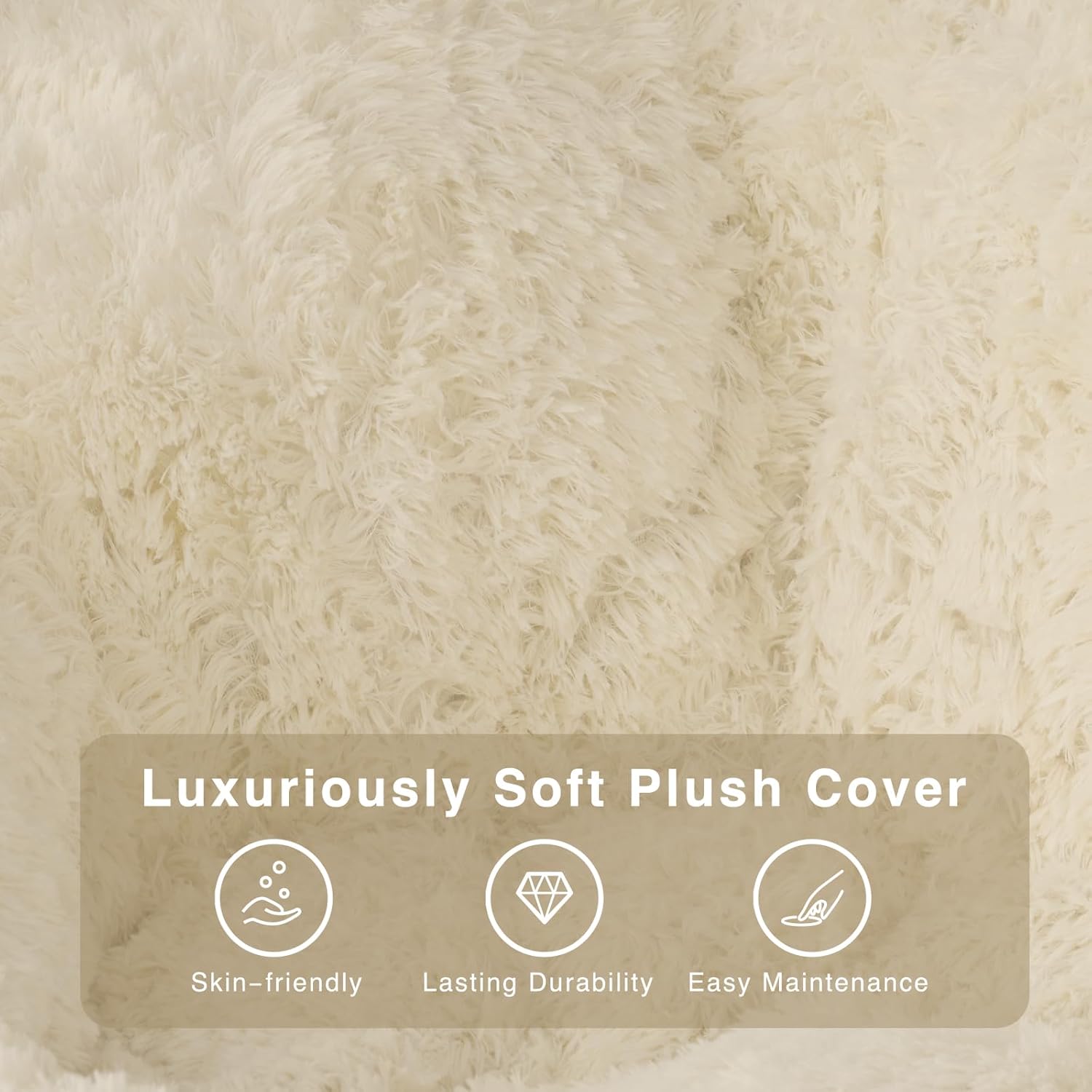 新しいHORIMOTE HOME フェイクファー ビーンバッグチェア 中綿入り クリーム