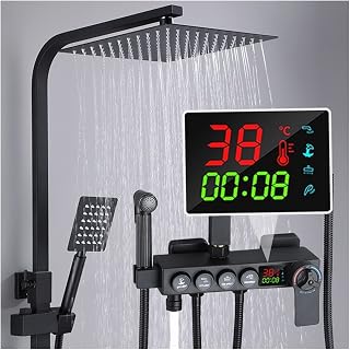 ry tatic duschset med digital skärm, 25/30 cm regnduschmunstycke, Ch ABS-mixer, premium badrumstillbehör