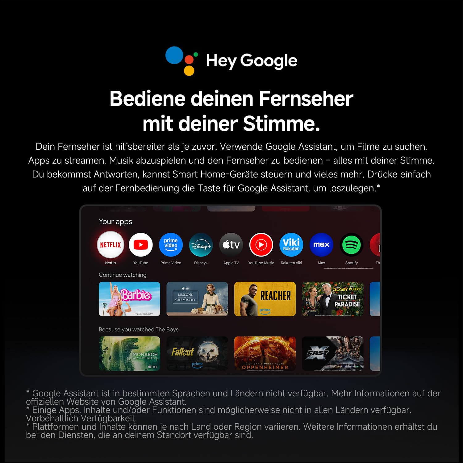 XIAOMI A Pro, 65" (165 cm), 4K UHD QLED, Smart TV, Google TV, Triple Tuner DVB-C/S/S2/T/T2, HDR10+, Game Boost 120Hz, MEMC, Sprachsteuerung mit, 2+8GB, Kompatibel mit Apple Airplay & Google Cast