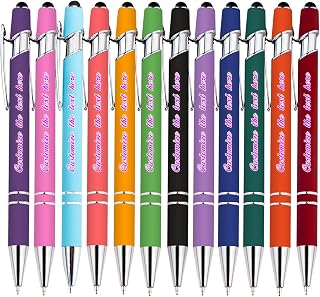 Personalized Color Printing Ballpoint Pens, Custom Ballpoint Pen with Birthday Graduation Wedding Wishes, Personalized Gift Pen, Ballpoint Pen with Phone, Tablet Touch Function, Black Ink, 96PCS