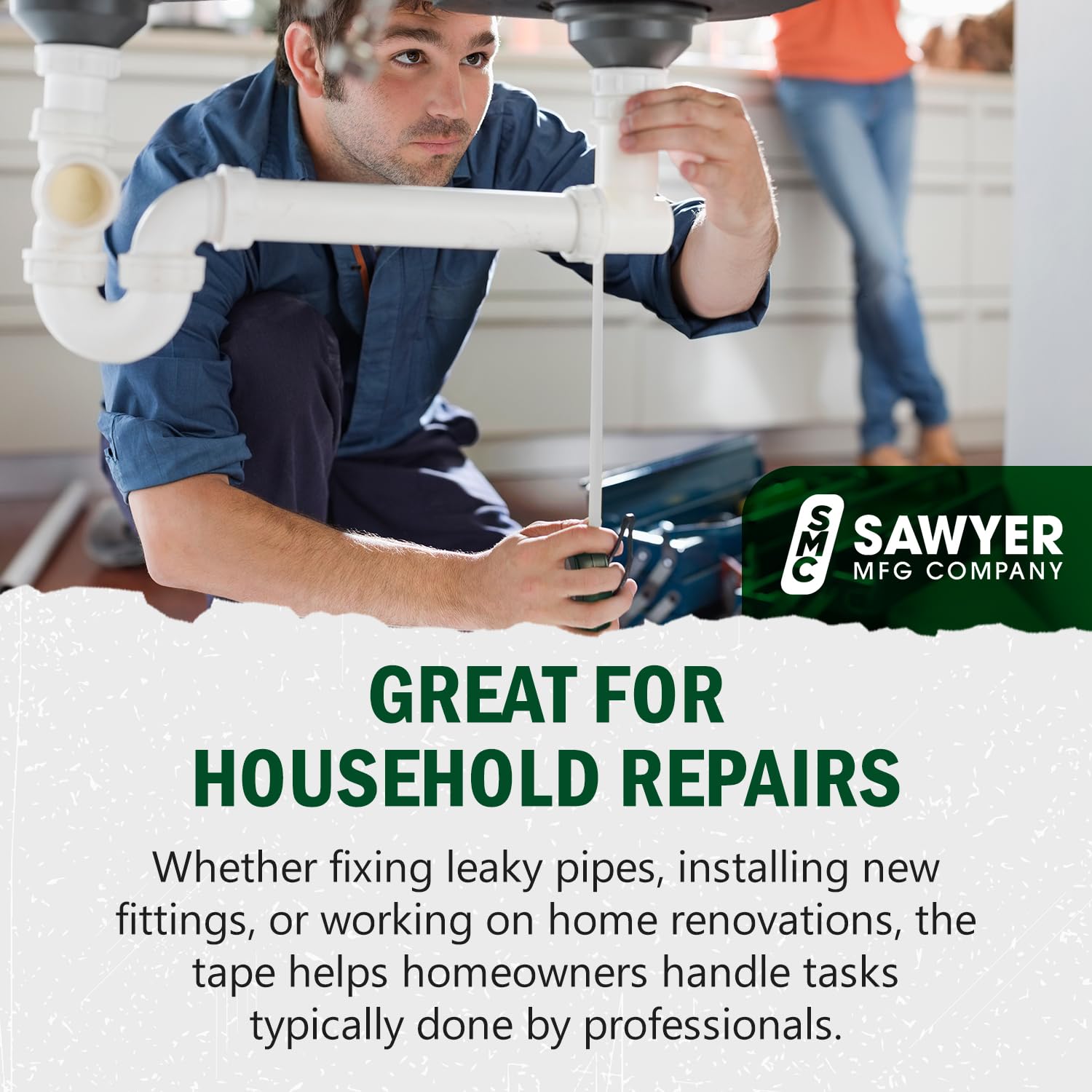 Sawyer Mfg Company Pipe Tape – Compact, Portable Tool for Fieldwork – Durable, Quick & Easy to Use – Standard Inches for Outside Diameter (Up to 79") – Hundredths Measurements (Up to 25.20")