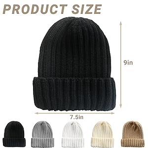 NPQQUAN Thick Warm Winter Hats for Women Knit Beanie Hat Skull Cap Beanies for Men Women