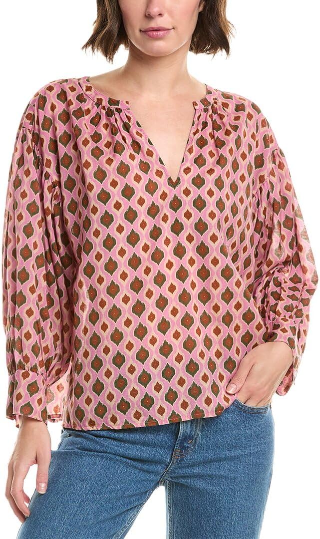 KEREN MOROCCO PRINTED COTTON VISCOSE BOHO TOP