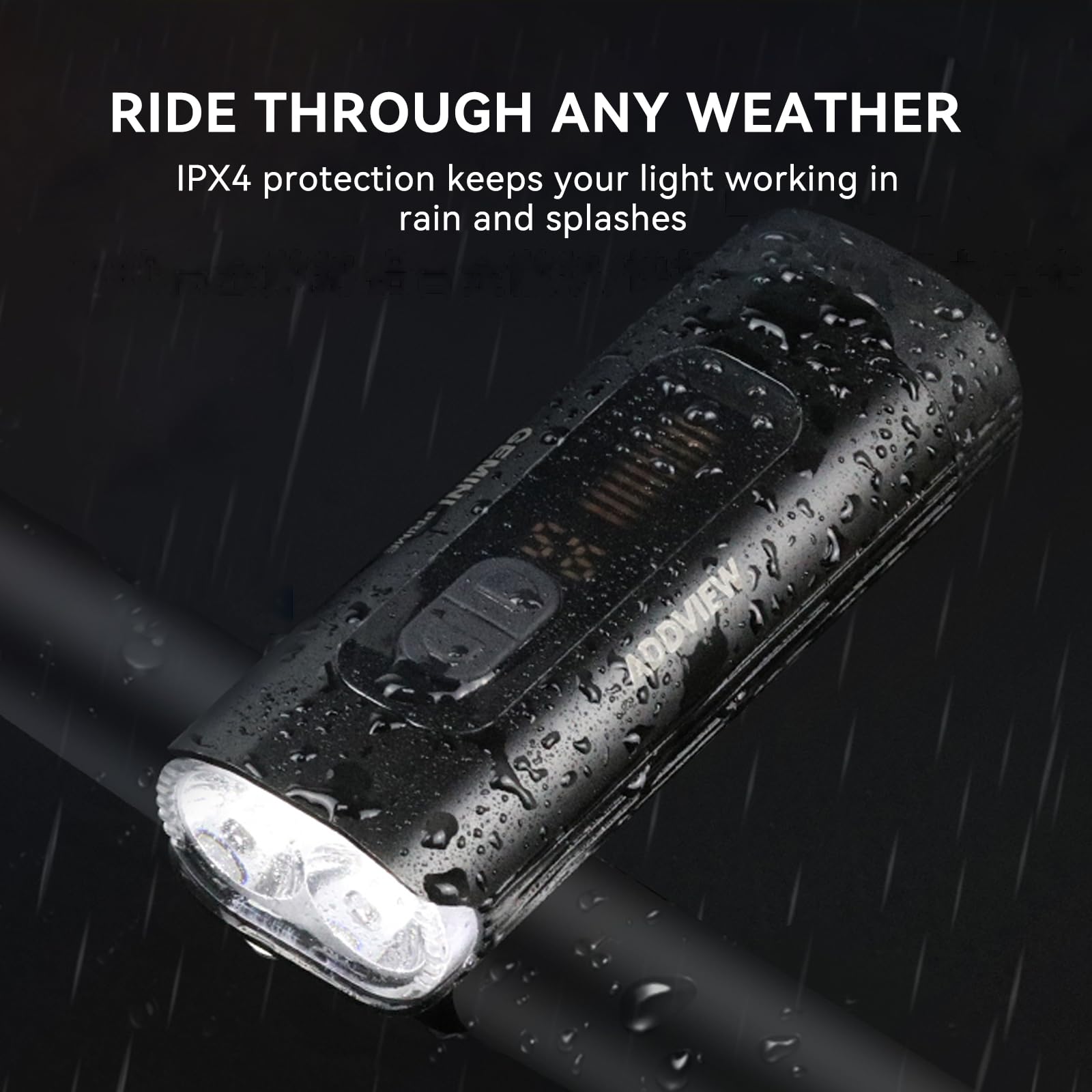Venzio Fanale anteriore da 1000 lumen, ricaricabile USB-C, a LED, con batteria da 4800 mAh, impermeabile IPX4, 8 modalità, luce multifunzione per guida notturna, strada, montagna e uso pendolari
