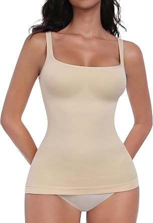 EUYZOU Womens Shapewear Tummy Control Seamless Square Neck Compression Tank Tops for Women Body Shaper Camisole Top