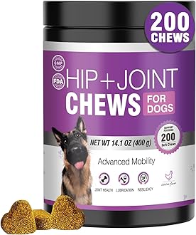 Glucosamine for Dogs 200pcs Joint Support Supplement Dog Hip and Joint Chondroitin Chews Treats with MSM Hemp Dog Joint Pain Relief Mobility Supplements Chicken Flavor Fit All Large Small Medium Breed
