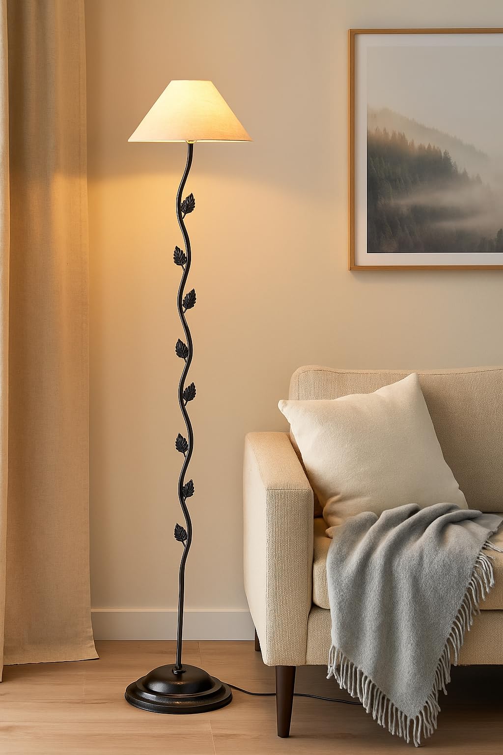 tu casa Table Lamp, Night Lamp for Bedroom, Decoration Bedside Lamp, Metal Table Lamp with Cotton Shade| Nightstand Lamps for Bedroom, Living Room, Gift| Home Decor Items-image-29